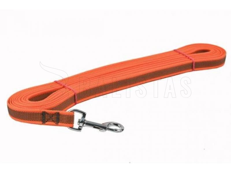Tracking rope Dogtrace silver buckle 20mm, 10m orange