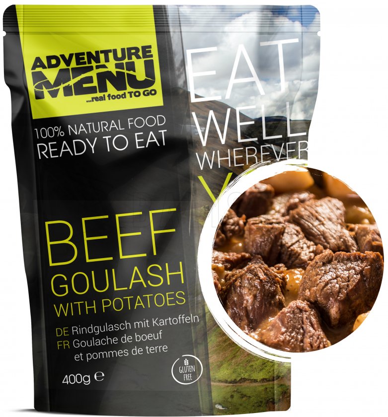 Beef goulash with potatoes Adventure Menu