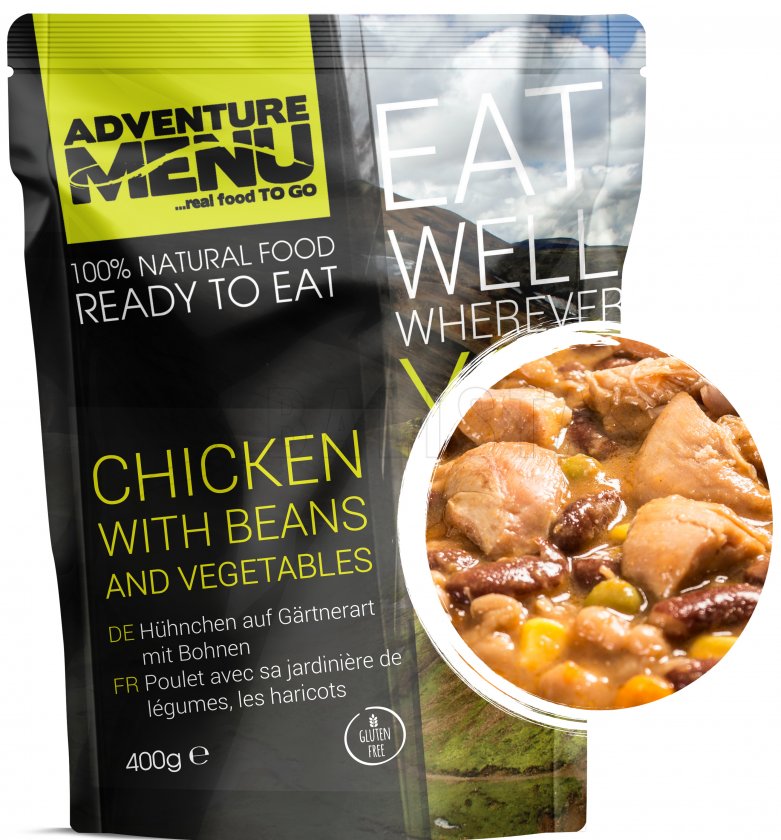 Garden-style chicken with beans Adventure Menu
