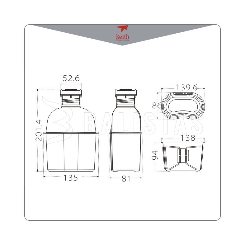 Titanium Cooking Kit Keith Canteen Mess Kit