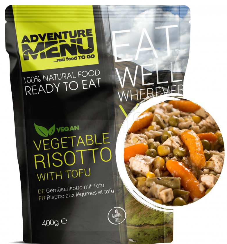 Vegetable risotto with tofu Adventure Menu