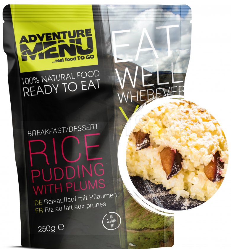 Rice pudding with plums Adventure Menu