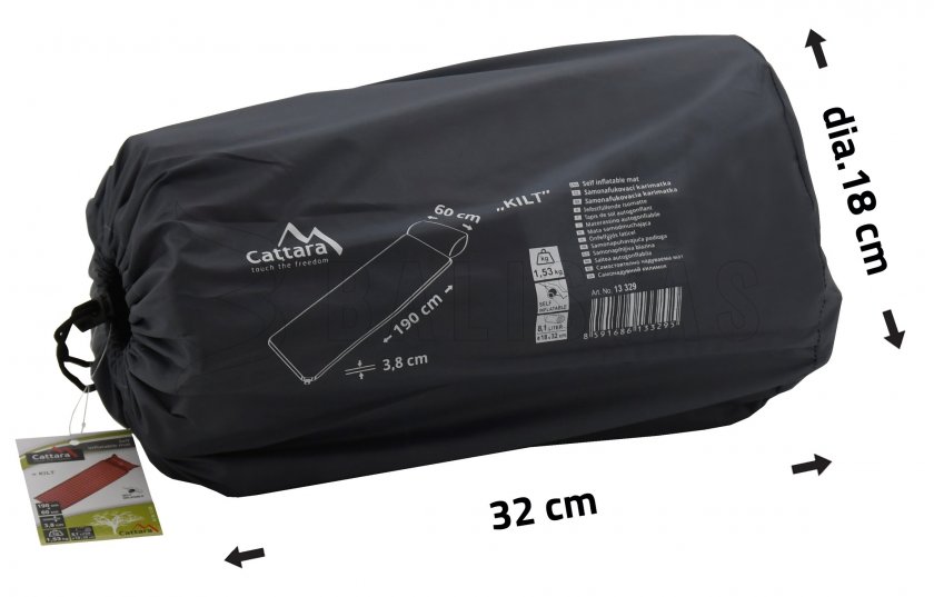 Self-inflating sleeping mat Kilt 3.8 cm with pillow