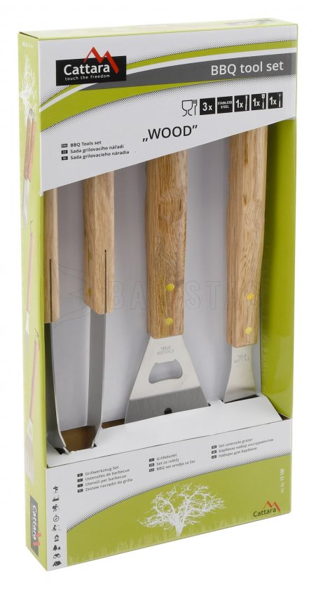 Grilling tools Cattara Wood set 3pcs