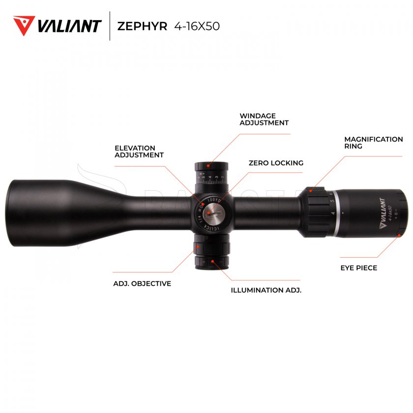 Valiant Zephyr 4-16x50 SF SIR Mil Dot