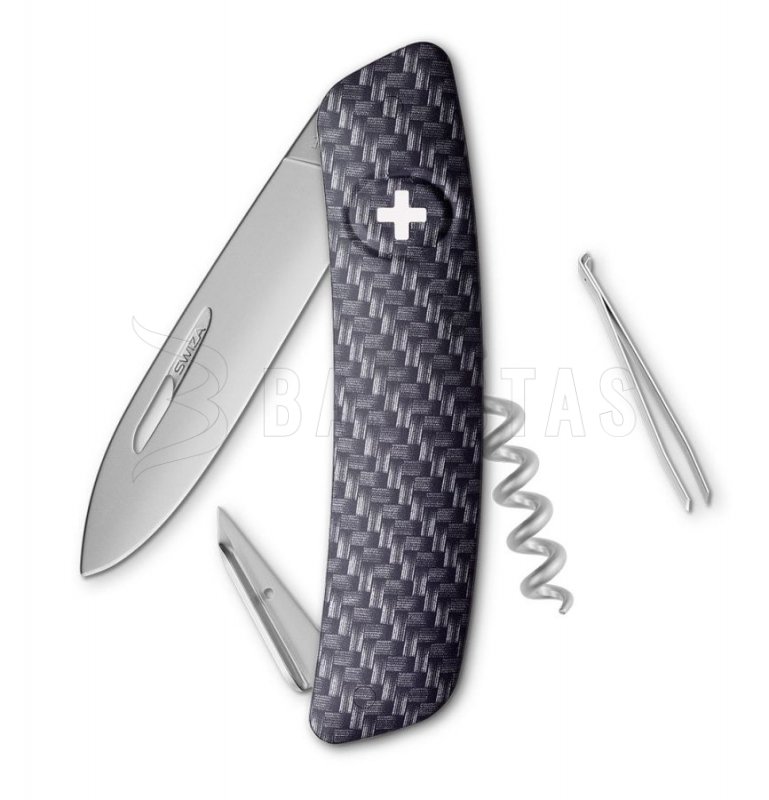Swiss pocket knife Swiza D01 Allmatt Carbon