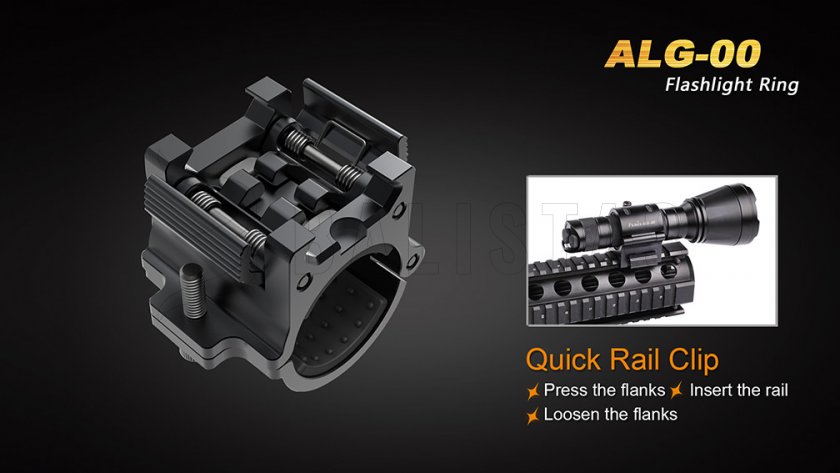 Mounting the flashlight on 22mm rail Fenix ALG-00