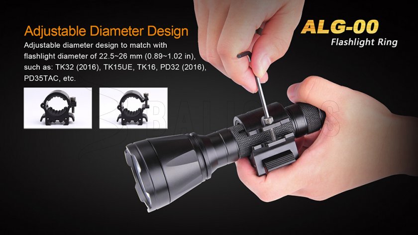 Mounting the flashlight on 22mm rail Fenix ALG-00