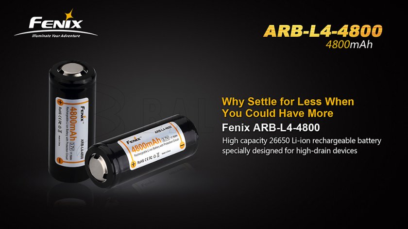 Rechargeable battery Fenix 26650 4800 mAh (Li-Ion)