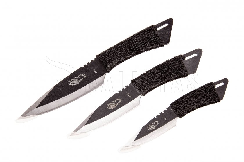 Kandar black paracord knife set (115)