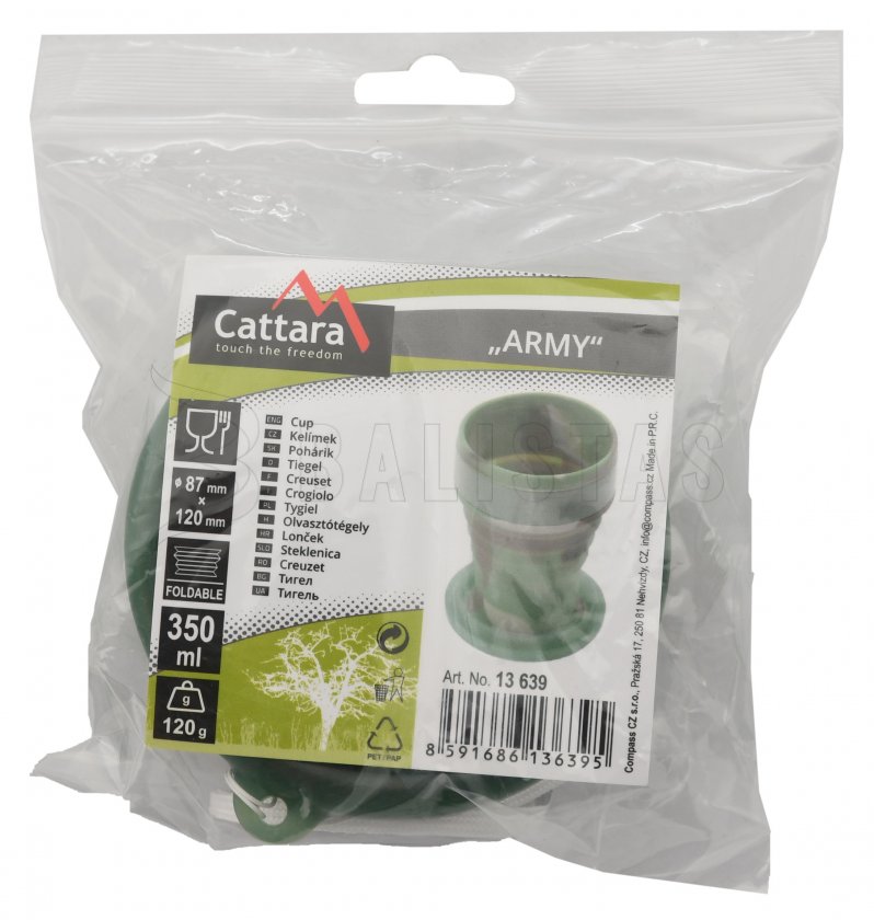 Silicone foldable cup ARMY 350ml