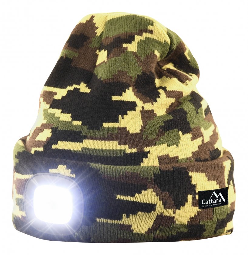 ARMY cap with LED flashlight USB rechargeable