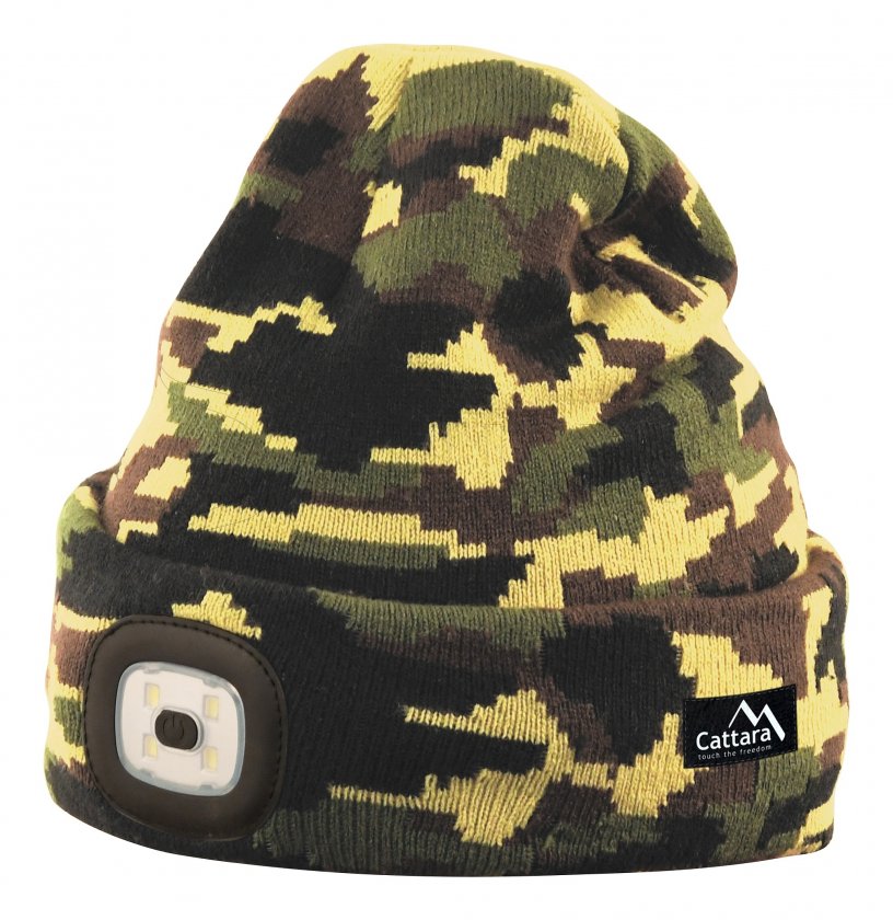 ARMY cap with LED flashlight USB rechargeable