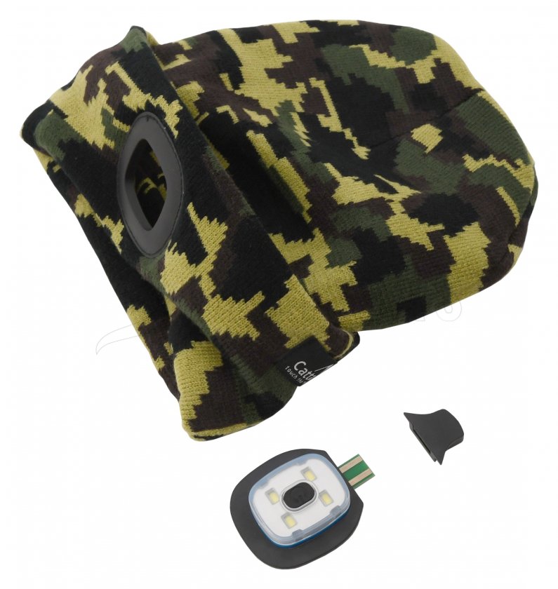 ARMY cap with LED flashlight USB rechargeable