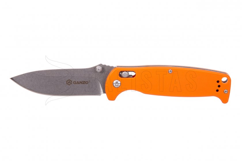 Ganzo G7412 orange closing knife with whistle