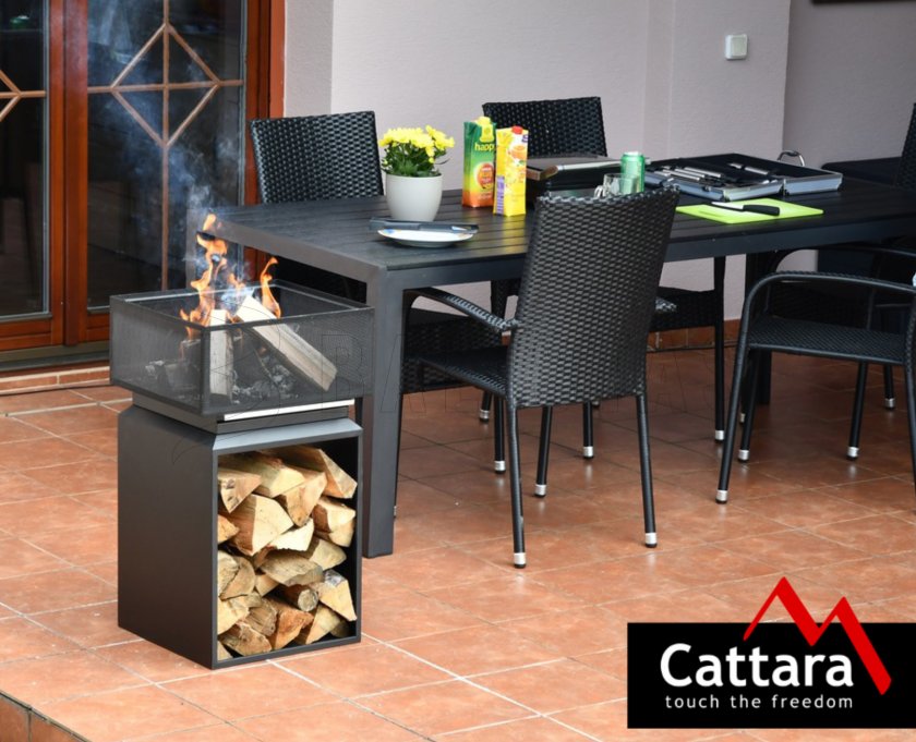 CUBE Fire Pit with Grate 74cm