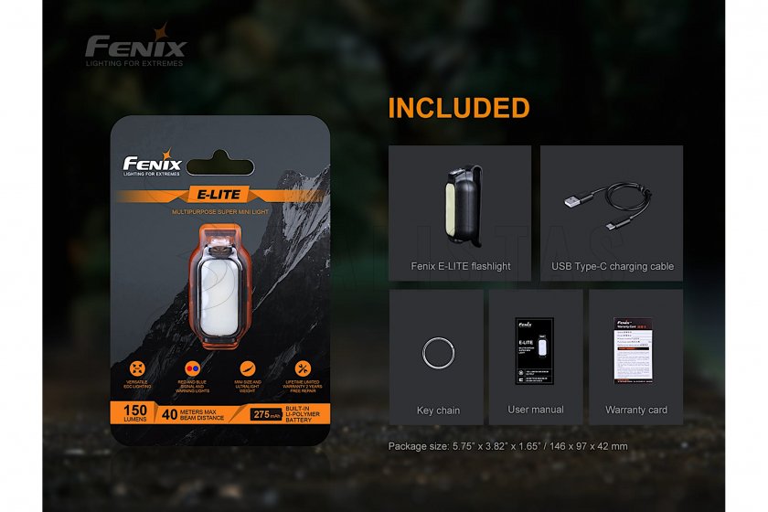 Rechargeable flashlight Fenix E-LITE 4