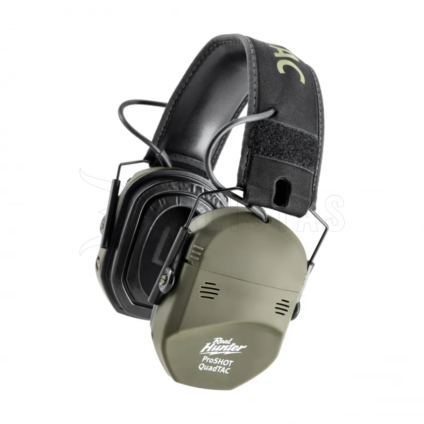 Electronic Shooting Earmuffs RealHunter Active ProSHOT QuadTAC Olive 4