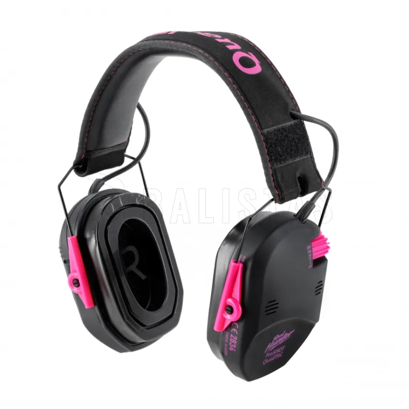 Electronic Shooting Ear Defenders RealHunter Active ProSHOT QuadTAC Devil Pink